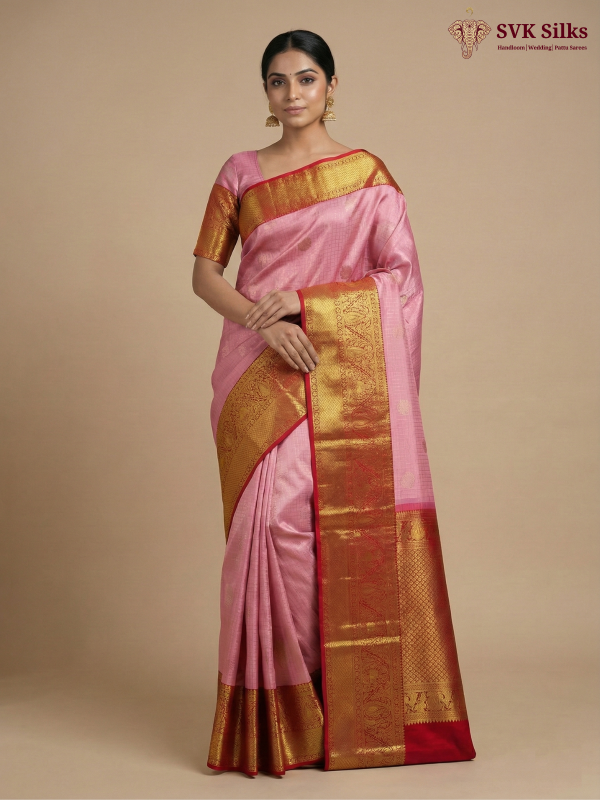 Pattu Resham Wedding Saree (Pink)